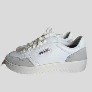 Skechers White and Beige Court Classics